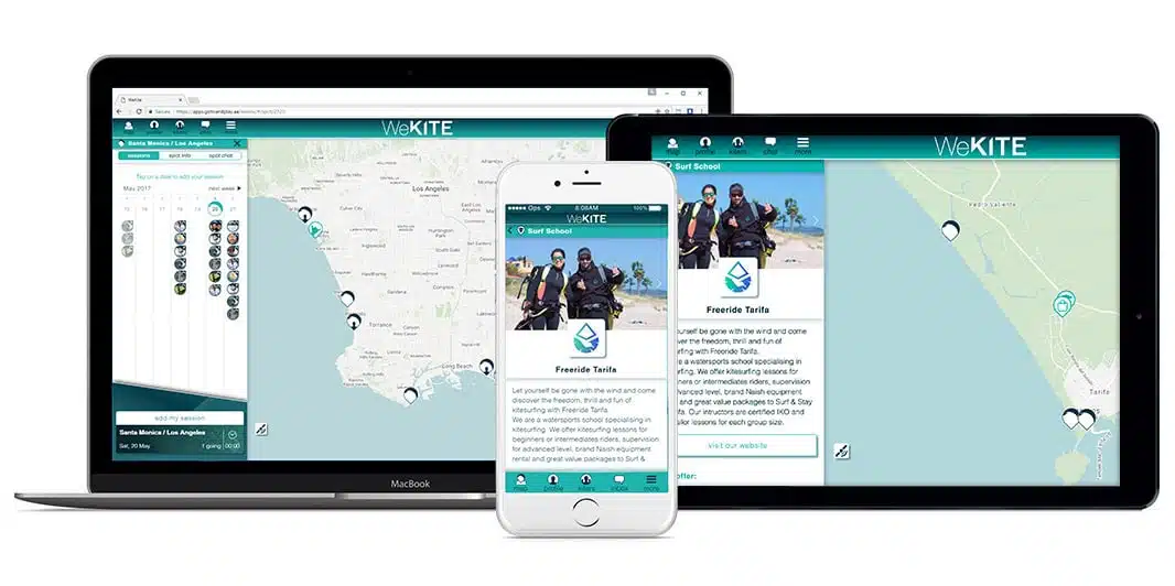 kitesurfer community, application, webkite