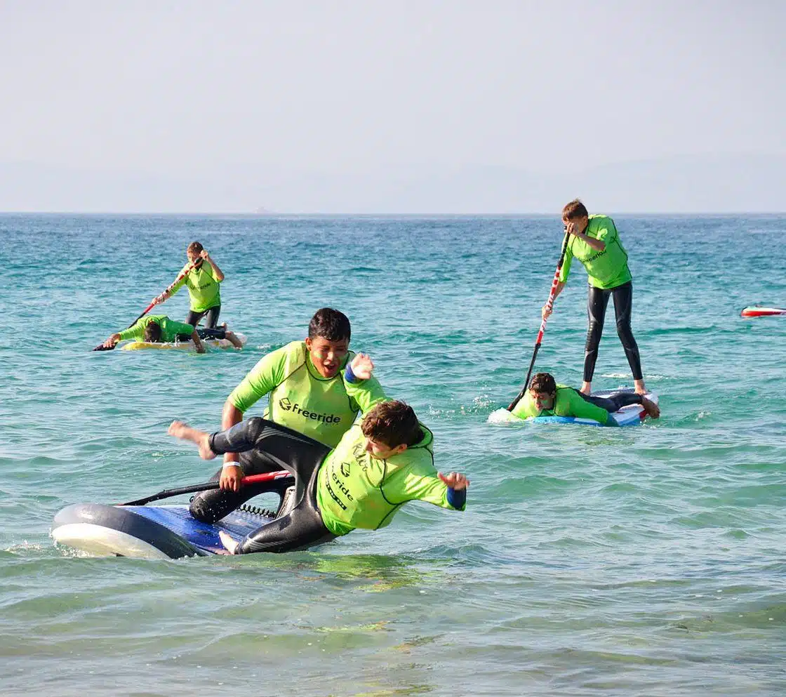 Stand Up Paddle classes, beach sport activity, Freeride Tarifa school in spain