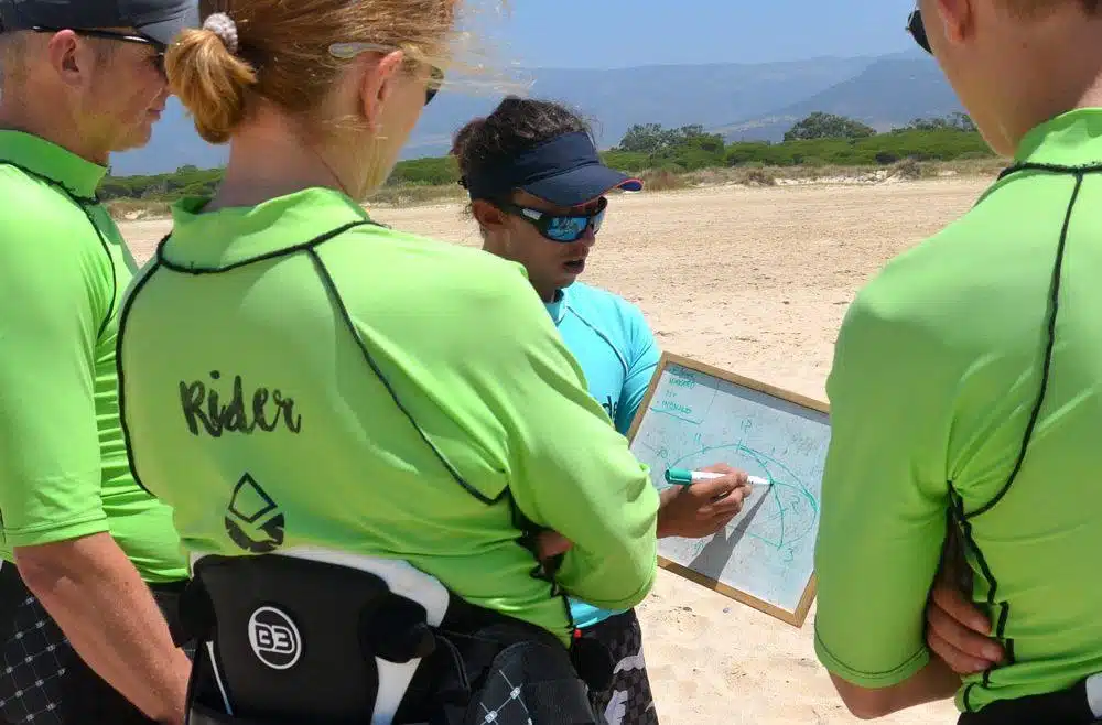 The Wind Window, Los Lances beach In Tarifa Spain. Kiteboarding classes for beginners.