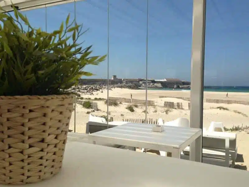 Fancy beach bar in Tarifa facing balneario kite spot