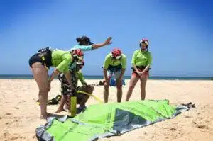 Set up of the kitesurf equipment