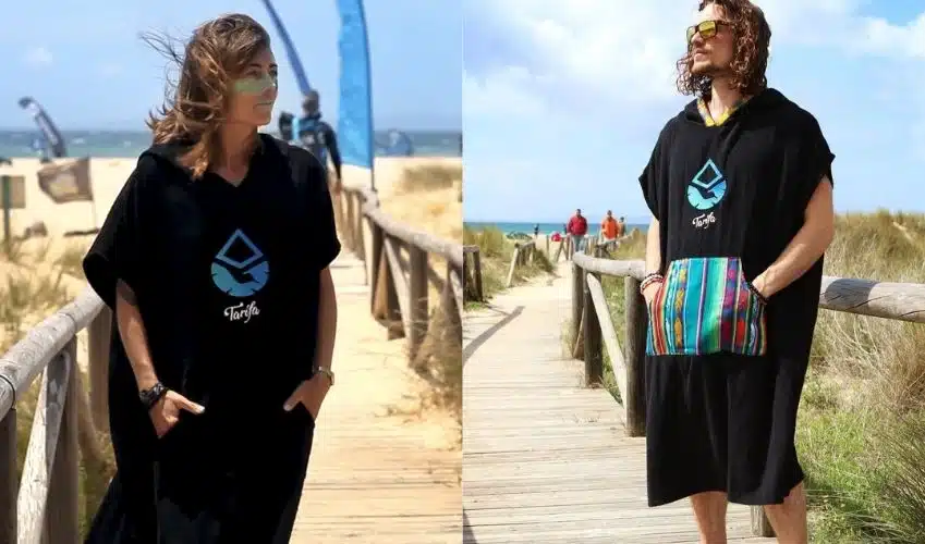 Poncho pour Kiteurs et Surfeurs pour se changer à la plage. Fabriqué en Europe.