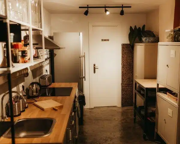 Shared kitchen in Hosteal Africa in Tarifa old town