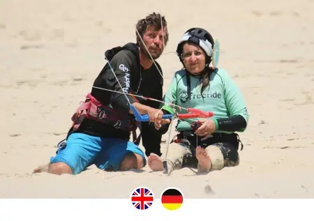 Tarifa kite instructor teaching kitesurfing in english, german and spanish