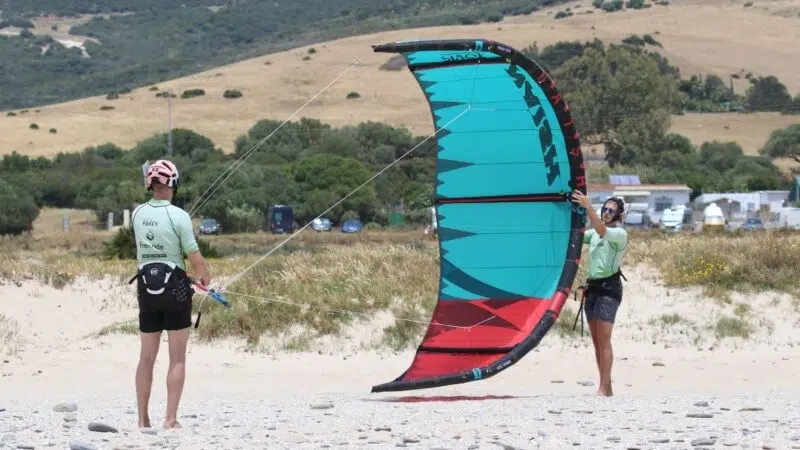 First kitesurf day learning kite control on land