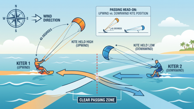 Right of way rrules in kitesurfing.